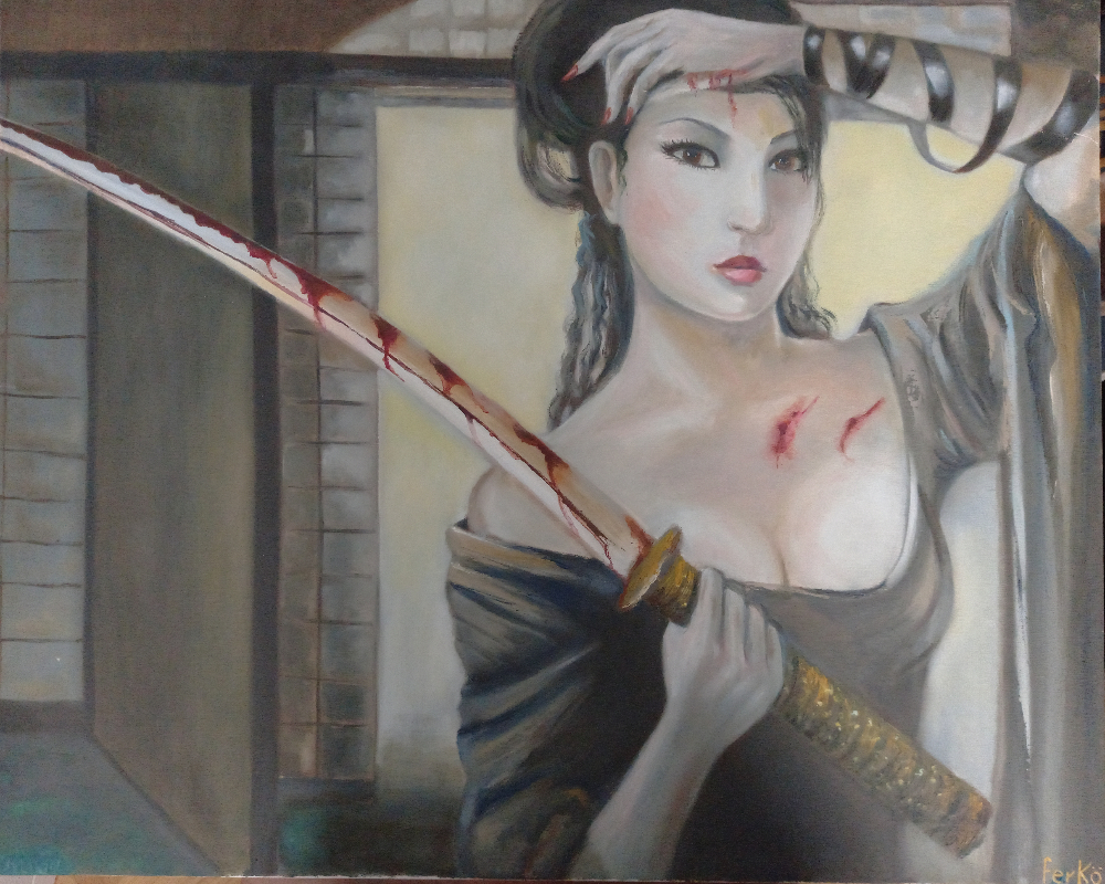 "kunoichi" óleo sobre lienzo (65x81 cm) Disponible