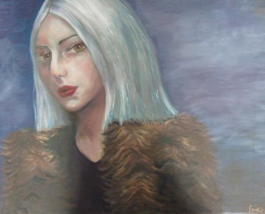 "snow girl" óleo sobre lienzo (61x73) Disponible