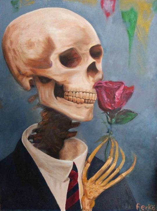 "Skull love" by Ferkö óleo sobre lienzo (60x46) No disponible